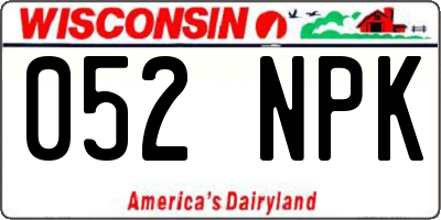 WI license plate 052NPK