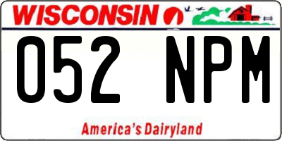 WI license plate 052NPM