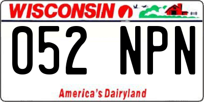 WI license plate 052NPN