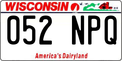 WI license plate 052NPQ