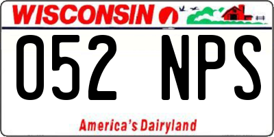 WI license plate 052NPS