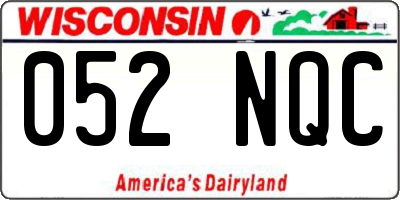WI license plate 052NQC