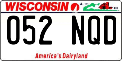 WI license plate 052NQD