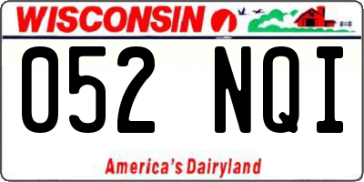 WI license plate 052NQI