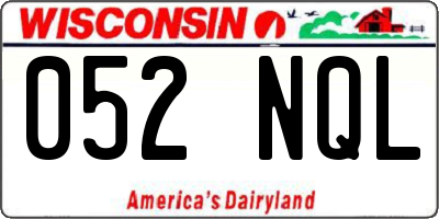 WI license plate 052NQL