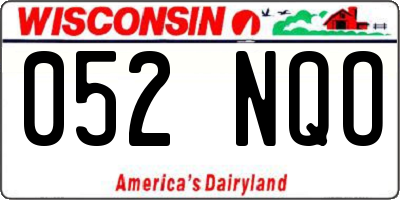 WI license plate 052NQO