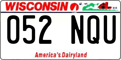 WI license plate 052NQU