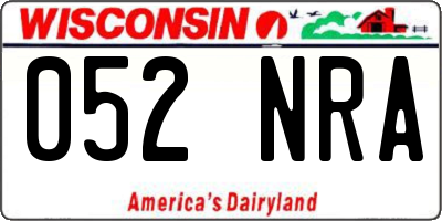 WI license plate 052NRA