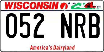 WI license plate 052NRB