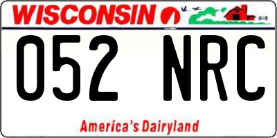 WI license plate 052NRC