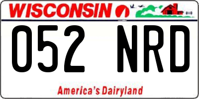 WI license plate 052NRD