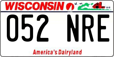 WI license plate 052NRE