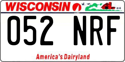 WI license plate 052NRF