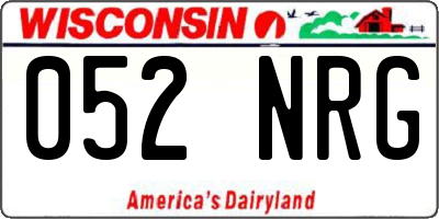 WI license plate 052NRG