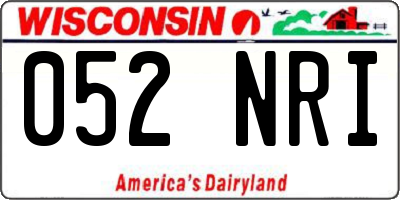 WI license plate 052NRI