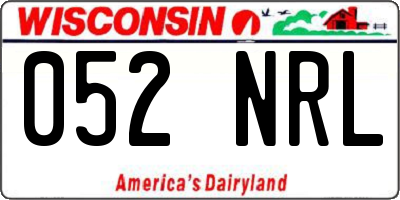 WI license plate 052NRL