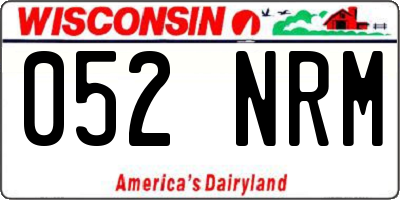 WI license plate 052NRM