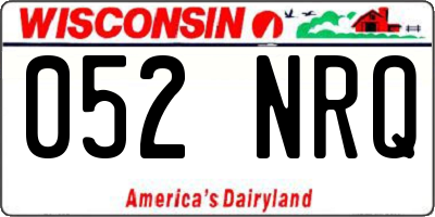 WI license plate 052NRQ