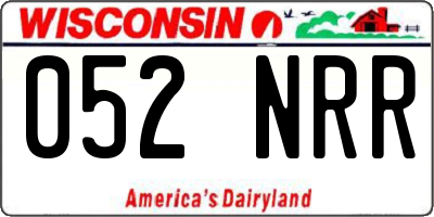 WI license plate 052NRR