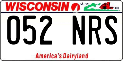 WI license plate 052NRS