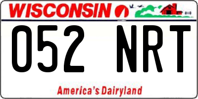 WI license plate 052NRT