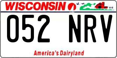 WI license plate 052NRV