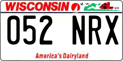 WI license plate 052NRX