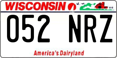 WI license plate 052NRZ