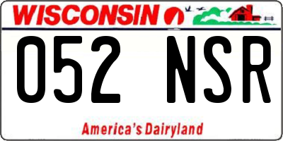 WI license plate 052NSR