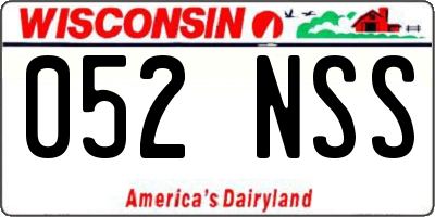 WI license plate 052NSS