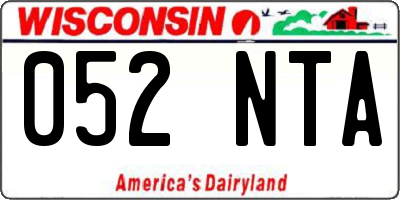 WI license plate 052NTA