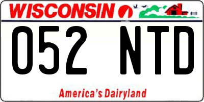 WI license plate 052NTD