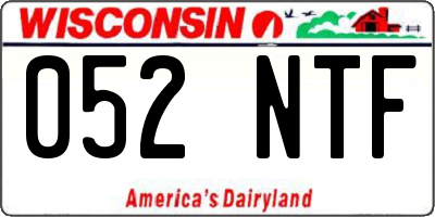 WI license plate 052NTF