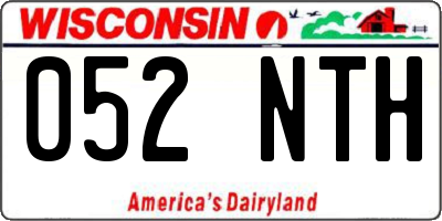 WI license plate 052NTH