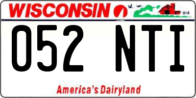 WI license plate 052NTI