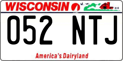 WI license plate 052NTJ