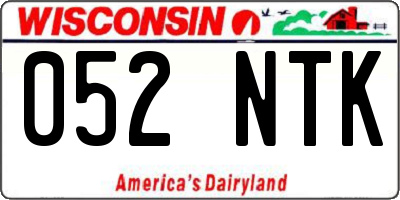 WI license plate 052NTK