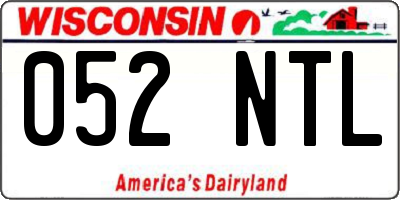 WI license plate 052NTL