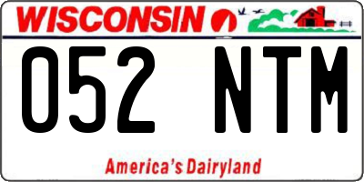 WI license plate 052NTM