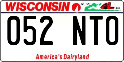 WI license plate 052NTO