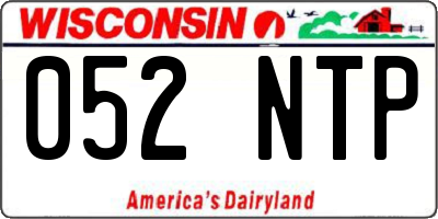 WI license plate 052NTP
