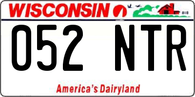 WI license plate 052NTR