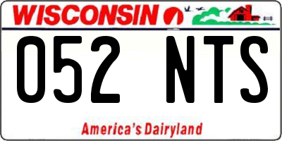 WI license plate 052NTS