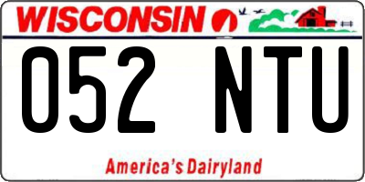 WI license plate 052NTU