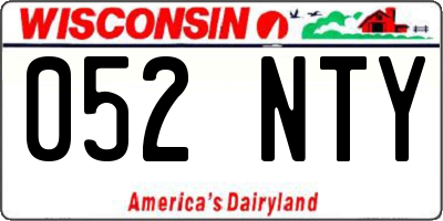 WI license plate 052NTY