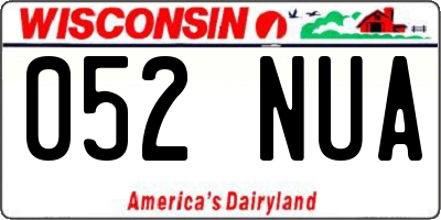 WI license plate 052NUA