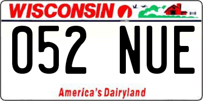 WI license plate 052NUE