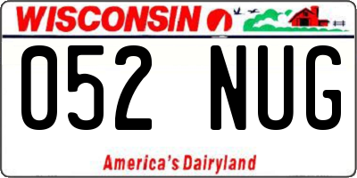 WI license plate 052NUG