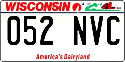 WI license plate 052NVC