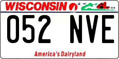 WI license plate 052NVE